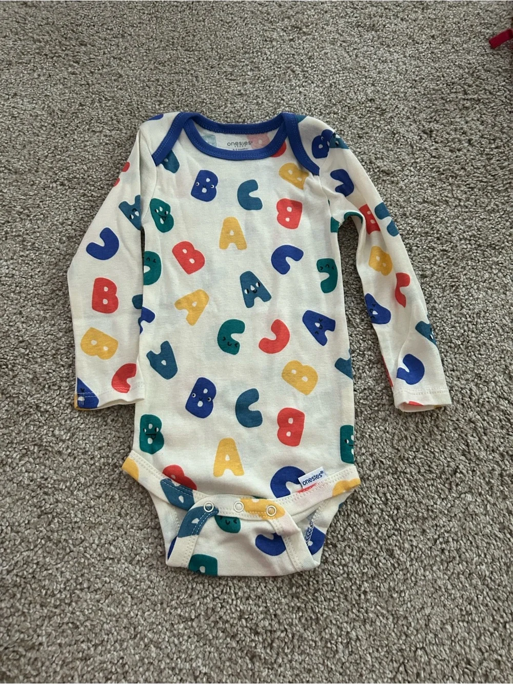 Onesies Brand 6-9 Month Alphabet Longsleeve Onesie NWOT